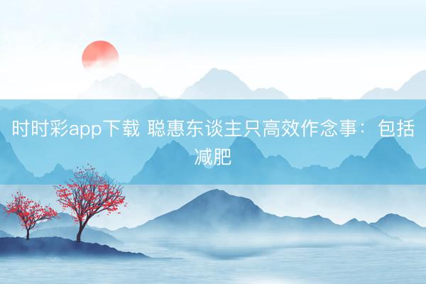 時時彩app下載 聰惠東談主只高效作念事:包括減肥