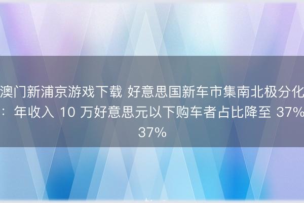 澳門新浦京游戲下載 好意思國新車市集南北極分化：年收入 10 萬好意思元以下購車者占比降至 37%