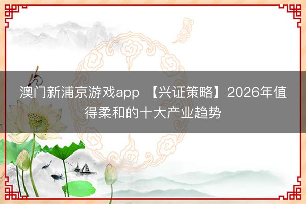 澳門新浦京游戲app 【興證策略】2026年值得柔和的十大產業趨勢